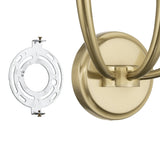 Dahlia 18-inch 3-light Brass Wall Sconce with Opal Glass Shades