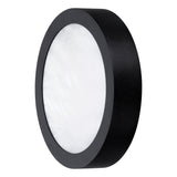 Argyle 8-inch Textured Black and Natural Alabaster 5CCT LED Flush Mount