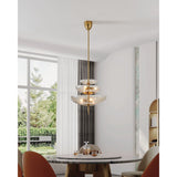 Fiorello 21-inch 6-light Brushed Gold Pendant Light with Smoked Amber Glass Shades