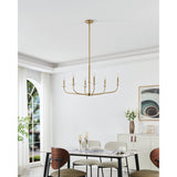 Leah 42-inch 6-light Brushed Gold and White Onyx Chandelier