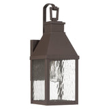 Glencrest 18-inch 1-light Dark Bronze Exterior Wall Sconce with Clear Water Glass