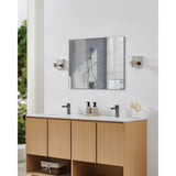 Blake 5-inch 2-light Polished Nickel and Champagne Gold 5CCT LED Vanity Light with Clear and Clear Ribbed Glass