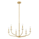 Leah 30-inch 6-light Brushed Gold and White Onyx Chandelier