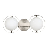 Parker 16-inch 2-light Brushed Nickel Vanity Light with Etched Opal Glass Shades