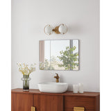 Parker 16-inch 2-light Champagne Gold Vanity Light with Etched Opal Glass Shades