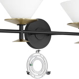 Tremolo 42-inch 4-light Matte Black and Champagne Gold Vanity Light with Etched Opal Glass