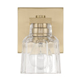 Dryden 5-inch 1-light Champagne Gold Vanity Light with Clear Ribbed Glass Shade