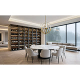 Abbey 31-inch 9-light Brass and Cream Cotton Rope Chandelier
