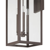 Hillside 31-inch 3-light Dark Bronze Exterior Wall Sconce with Clear Glass