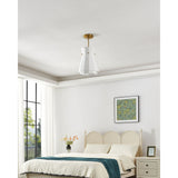 Bryony 12-inch 1-light Brushed Gold Convertible Pendant with White Synthetic Silk Shade