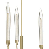 Calle 16-inch 3-light Brass LED Chandelier with Gold Leaf Hand Pressed Glass Shades