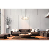 Avril 29-inch 6-light Forged Bronze Chandelier with Clear Starburst Glass Shade