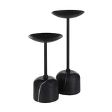Uma Set Of 2 Pillar Candle Holder HONED BLACK By Renwil