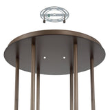 Bryony 48-inch 6-light Forged Bronze Chandelier with White Synthetic Silk Shades