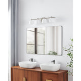 Valentina 30-inch 4-light Brushed Nickel Vanity Light with Etched Opal Glass Shades