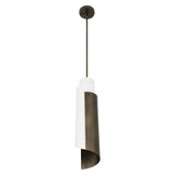 Enzio 6-inch 1-light Forged Bronze Pendant Light with Forged Bronze and Matte White Metal Shade