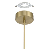 Calle 16-inch 3-light Brass LED Chandelier with Gold Leaf Hand Pressed Glass Shades
