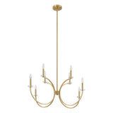 Florian 44-inch 8-light Brushed Gold and Clear Glass Chandelier