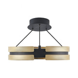 Grazia 15-inch Matte Black and Brushed Gold LED Convertible Pendant