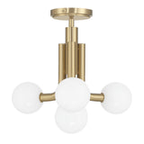 Stockholm 16-inch 4-light Champagne Gold Convertible Pendant with Opal Glass Shades