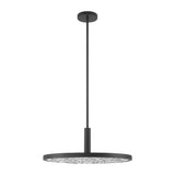 Courtney 24-inch Textured Black 5CCT LED Convertible Pendant with Clear Water Glass
