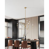 Florian 44-inch 8-light Brushed Gold and Clear Glass Chandelier