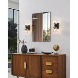 Valentin 13-inch 2-light Matte Black Vanity Light with Clear Pressed Glass Shades