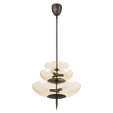Fiorello 21-inch 6-light Forged Bronze Pendant Light with Smoked Amber Glass Shades