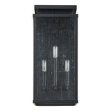 Overton 20-inch 3-light Matte Black Exterior Wall Sconce with Clear Antique Glass