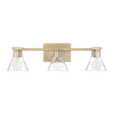 Gilford 24-inch 3-light Champagne Gold Vanity Light with Clear Glass Shades