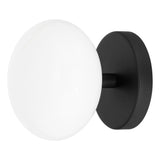 Julep 6-inch 1-light Matte Black Semi-Flush Mount with Opal Glass Shade