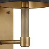 Mcgill 13-inch 1-light Natural Brass Wall Sconce with Matte Black and Gold Metal Shade