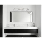 Tremolo 42-inch 4-light Brushed Nickel and Polished Nickel Vanity Light with Etched Opal Glass