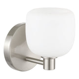 Valentina 5-inch 1-light Brushed Nickel Vanity Light with Etched Opal Glass Shade