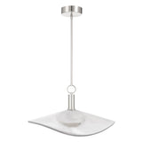 Novella 24-inch Polished Nickel LED Convertible Pendant with Clear Ribbed Glass Shade