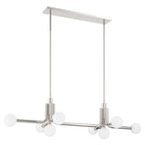 Stockholm 50-inch 8-light Polished Nickel Linear Chandelier with Opal Glass Shades
