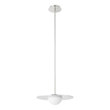 Solstice 16-inch Polished Nickel 5CCT LED Convertible Pendant with Opal Ribbed Glass Shade