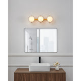 Parker 24-inch 3-light Champagne Gold Vanity Light with Etched Opal Glass Shades