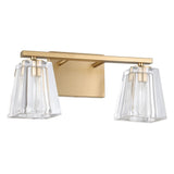 Valentin 15-inch 2-light Champagne Gold Vanity Light with Clear Pressed Glass Shades