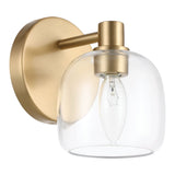 Valentina 5-inch 1-light Champagne Gold Vanity Light with Clear Glass Shade