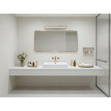 Courtney 32-inch Champagne Gold 5CCT LED Vanity Light with Clear Water Glass