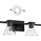 Gilford 33-inch 4-light Matte Black Vanity Light with Clear Glass Shades
