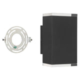 Jasper 8-inch 2-light Textured Black LED Exterior Wall Sconce