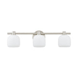 Valentina 24-inch 3-light Brushed Nickel Vanity Light with Etched Opal Glass Shades
