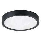 Argyle 12-inch Textured Black and Natural Alabaster 5CCT LED Flush Mount