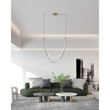 Ayers 43-inch 1-light Champagne Gold with Black and Brown Faux Leather 5CCT LED Linear Chandelier