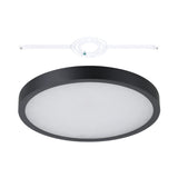 Argyle 16-inch Textured Black and Natural Alabaster 5CCT LED Flush Mount