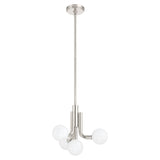 Stockholm 16-inch 4-light Polished Nickel Convertible Pendant with Opal Glass Shades
