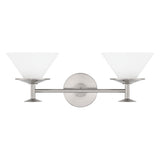 Tremolo 20-inch 2-light Brushed Nickel and Polished Nickel Vanity Light with Etched Opal Glass