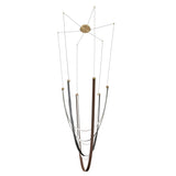 Ayers 59-inch 3-light Champagne Gold with Black and Brown Faux Leather 5CCT LED Chandelier